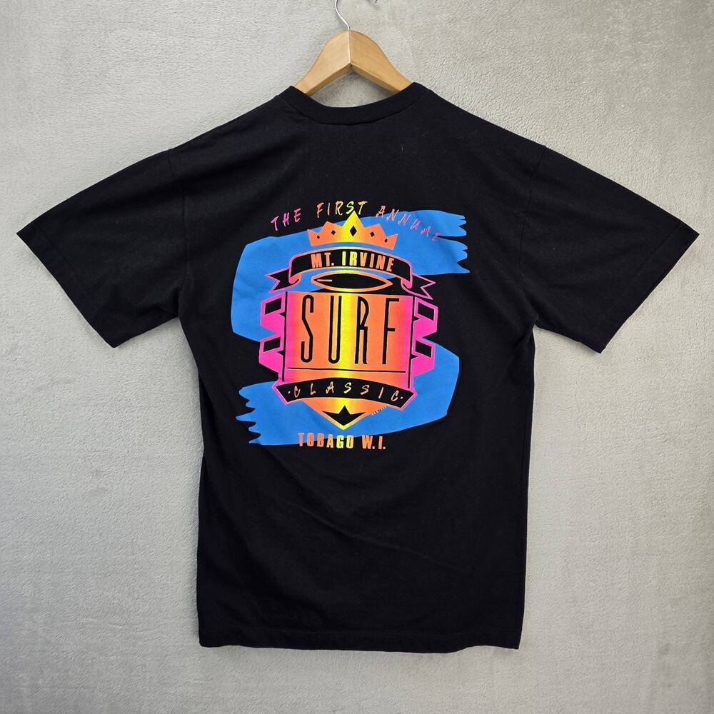 First Annual Mt. Irvine Surf Classic Shirt Mens Medium Black Y2K Tobago WI - Picture 7 of 10